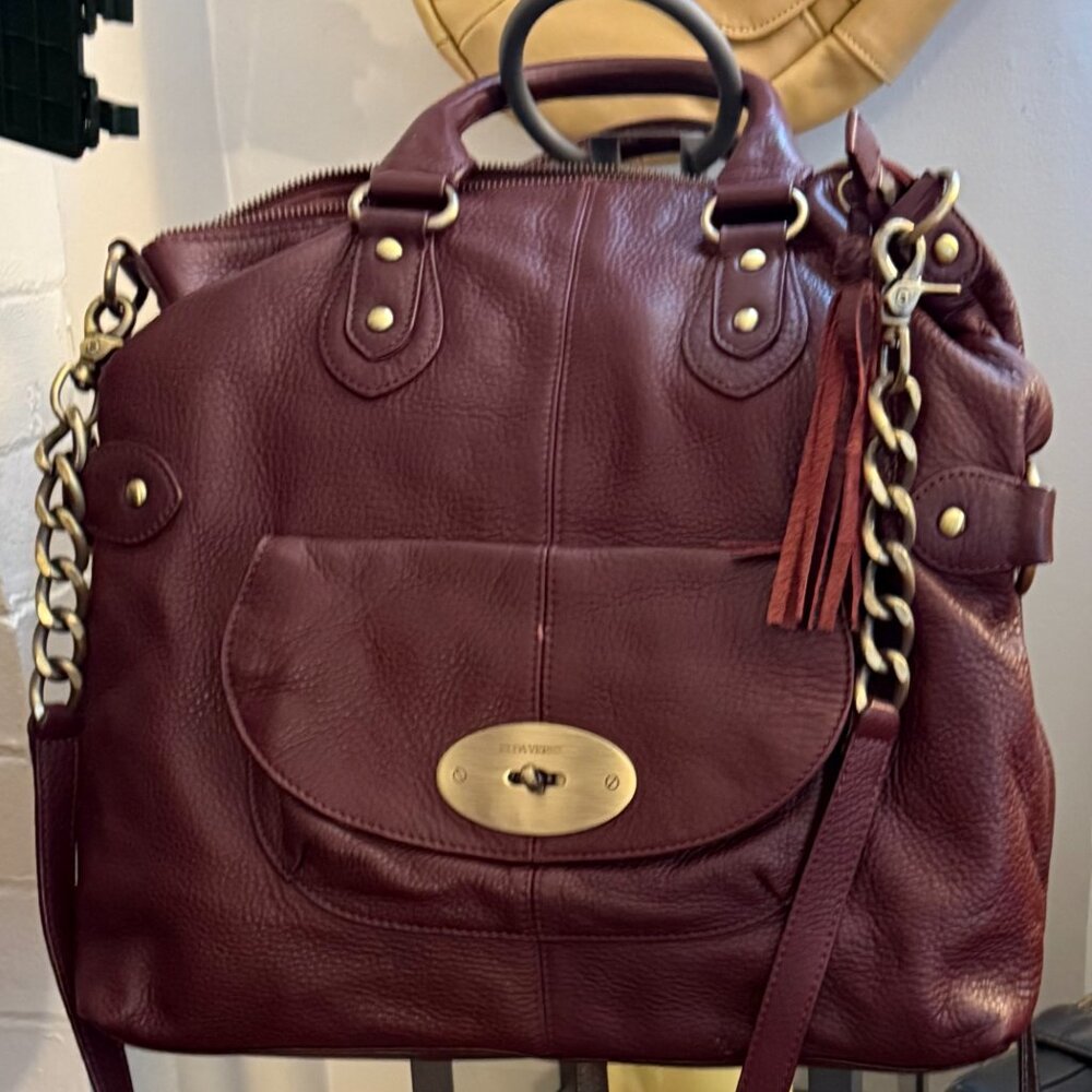 Elda Verney Burgundy Leather Bag - well loved and in beautiful condition